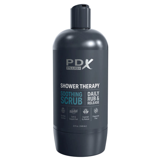 Pdx Plus Shower Therapy Soothing Scrub Flesh Flesh Discreet Vagina Stroker With Suction Base
