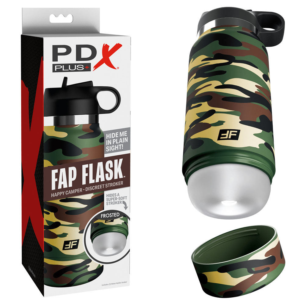Pdx Plus Fap Flask Happy Camper Frosted Discreet Stroker