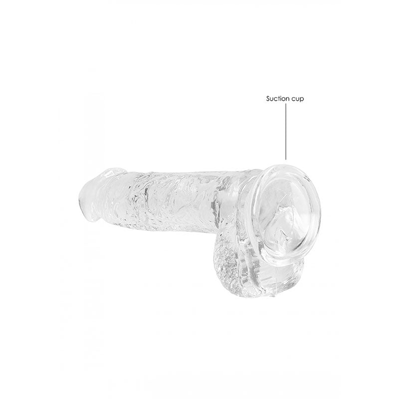 Realrock 6'' Realistic Dildo With Balls Clear 15.2 Cm Dong