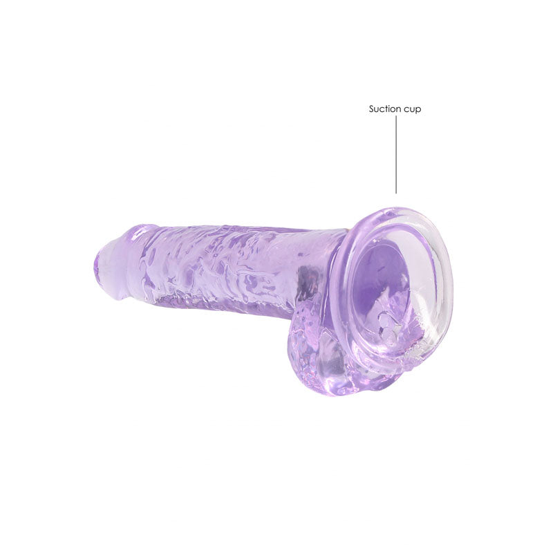 Realrock 7'' Realistic Dildo With Balls Purple 17.8 Cm Dong