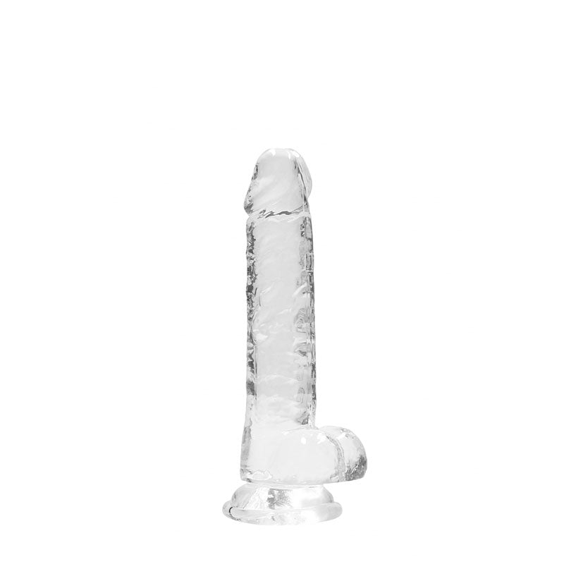 Realrock 7'' Realistic Dildo With Balls Clear 17.8 Cm Dong