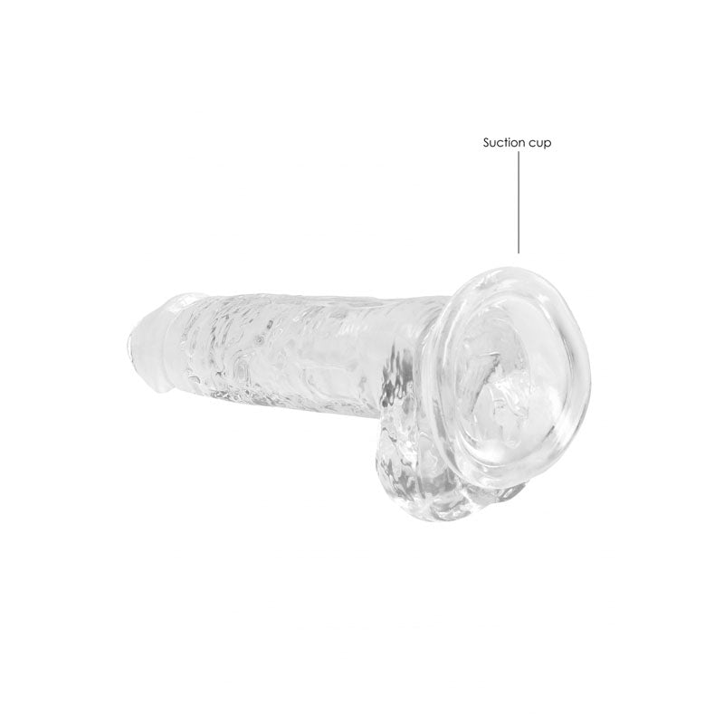 Realrock 7'' Realistic Dildo With Balls Clear 17.8 Cm Dong