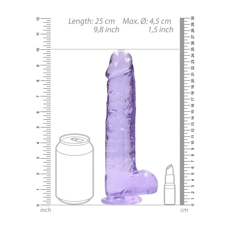 Real Rock 9'' Realistic Dildo With Balls Purple 22.9 Cm Dong