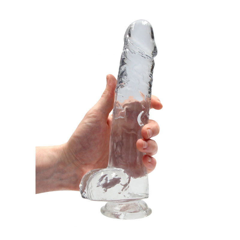 Real Rock 9'' Realistic Dildo With Balls Clear 22.9 Cm Dong