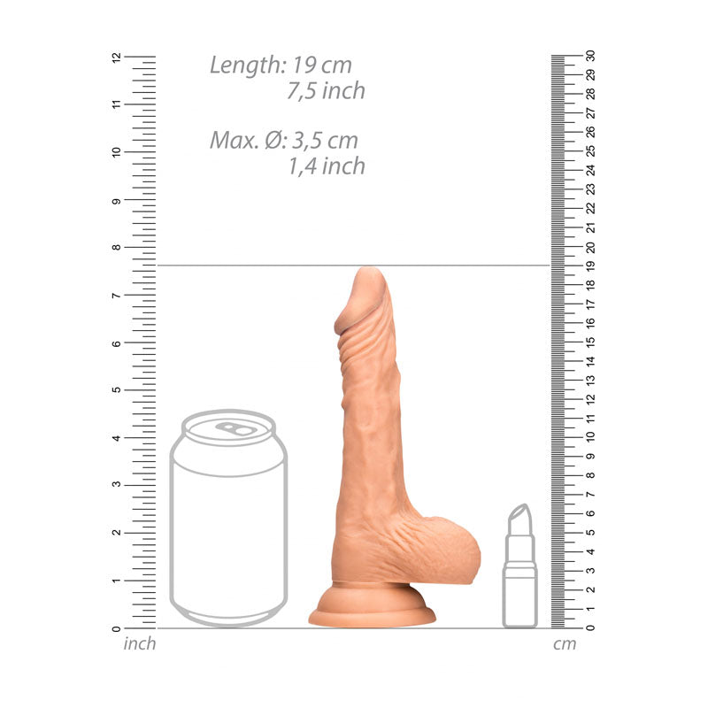 Realrock 7'' Realistic Dildo With Balls Flesh 17.8 Cm Dong