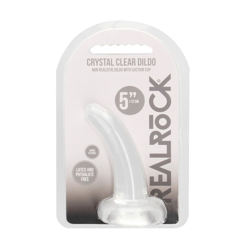 Realrock Non Realistic Dildo With Suction Cup 11.5 Cm Clear 11.5 Cm Curved Pegging Dong