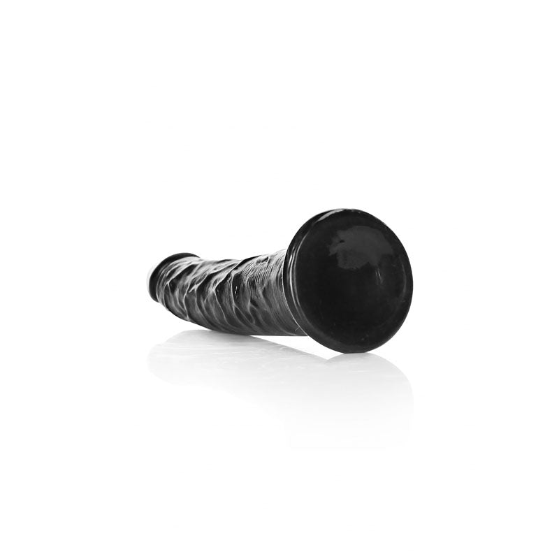 Realrock Realistic Slim Dildo Without Balls 15.5 Cm Black 15.5 Cm (6'') Dong