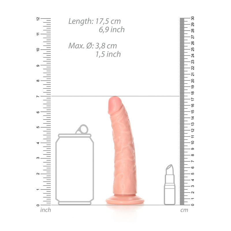 Realrock Realistic Slim Dildo Without Balls 15.5 Cm Flesh 15.5 Cm (6'') Dong