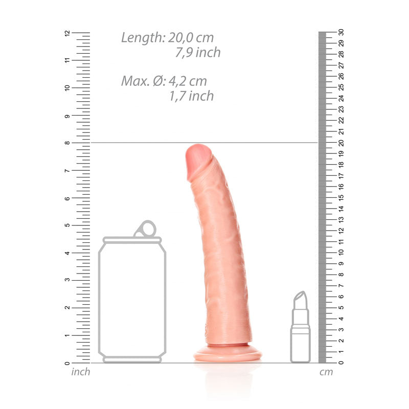 Realrock Realistic Slim Dildo With Suction Cup 18cm Flesh 18 Cm (7'') Dong