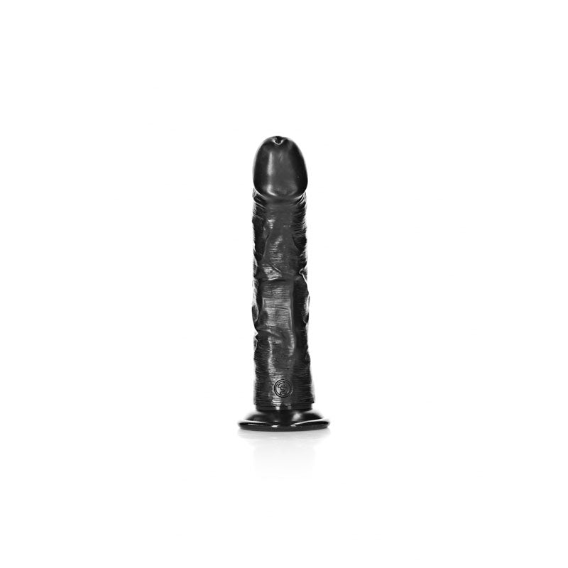 Realrock Realistic Regular Curved Dildo With Suction Cup 18 Cm Black 18 Cm (7'') Dong
