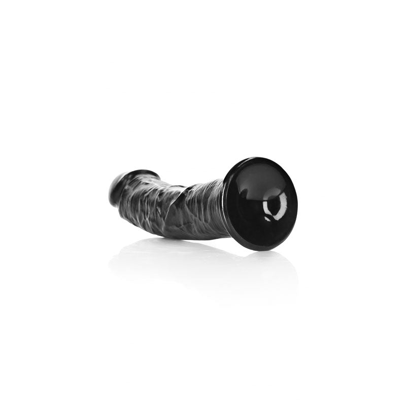 Realrock Realistic Regular Curved Dildo With Suction Cup 18 Cm Black 18 Cm (7'') Dong