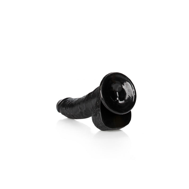 Realrock Realistic Regular Curved Dong With Balls 20.5 Cm Black 20.5 Cm (8'') Dong