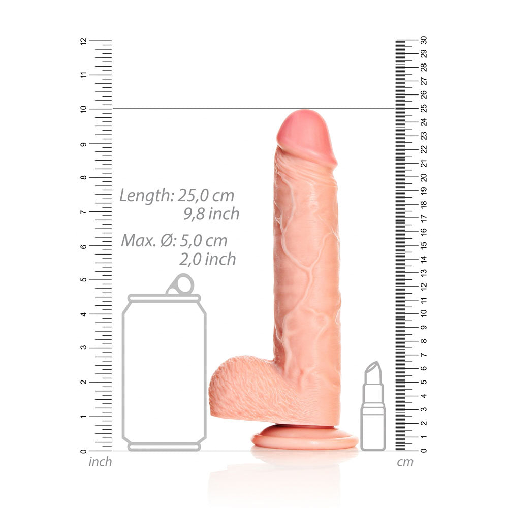 Realrock Straight Realistic Dildo With Balls 23 Cm Flesh 23 Cm (9'') Dong