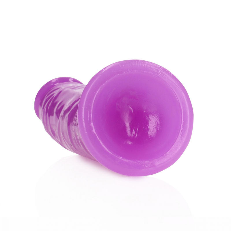 Realrock 15.5 Cm Slim Glow In The Dark Neon Purple Glow In Dark Purple 15.5 Cm (6'') Dong
