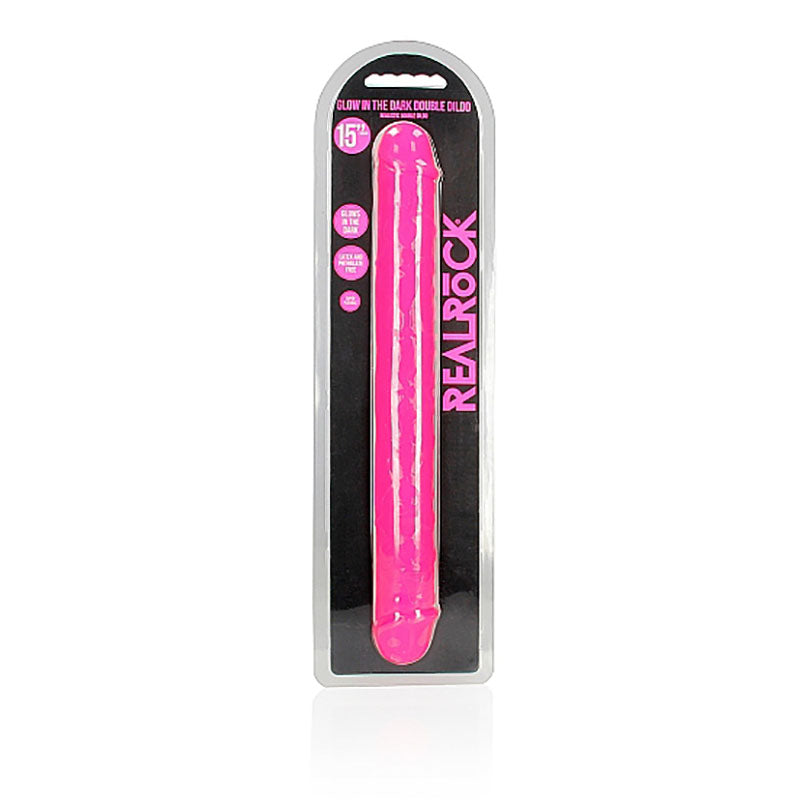Realrock 38 Cm Double Dong Glow Pink Pink 38 Cm (15'') Double Dong