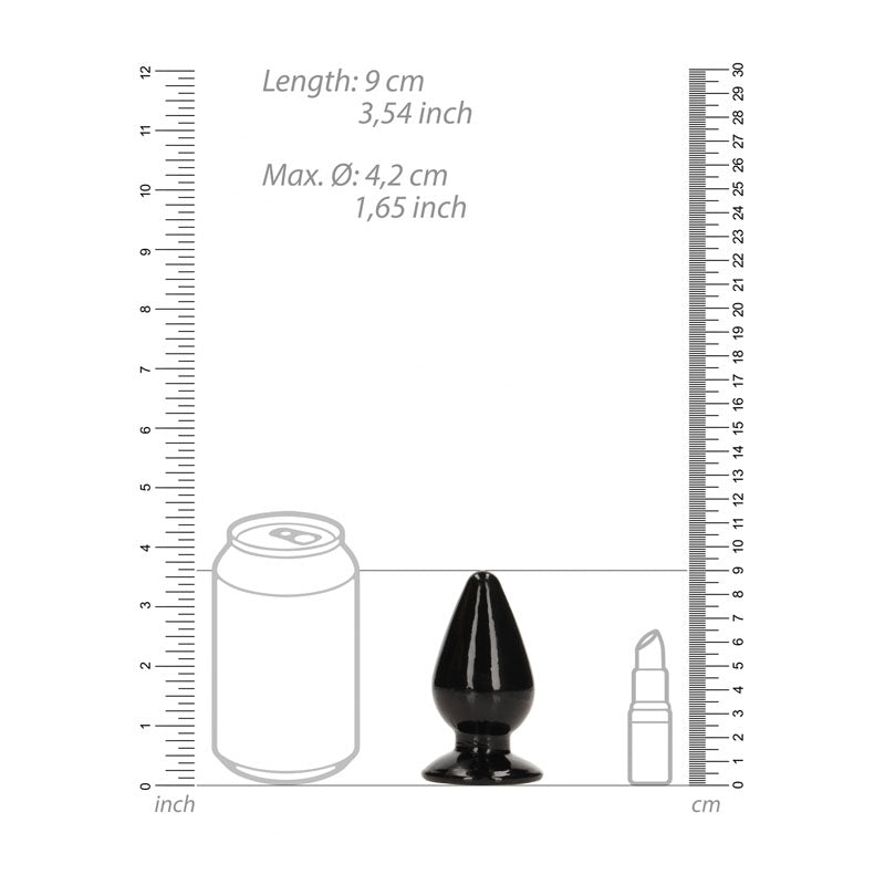 Realrock 9 Cm Anal Plug Black Black 9 Cm (3.5'') Butt Plug