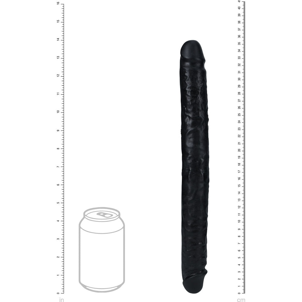 Realrock 35cm Slim Double Dildo Black Black 35 Cm (14'') Double Dong