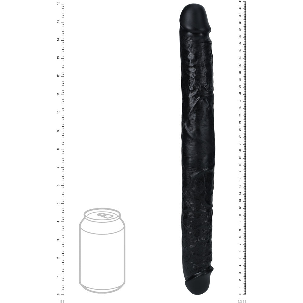 Realrock 40cm Thick Double Dildo Black Black 40 Cm (16'') Thick Double Dong