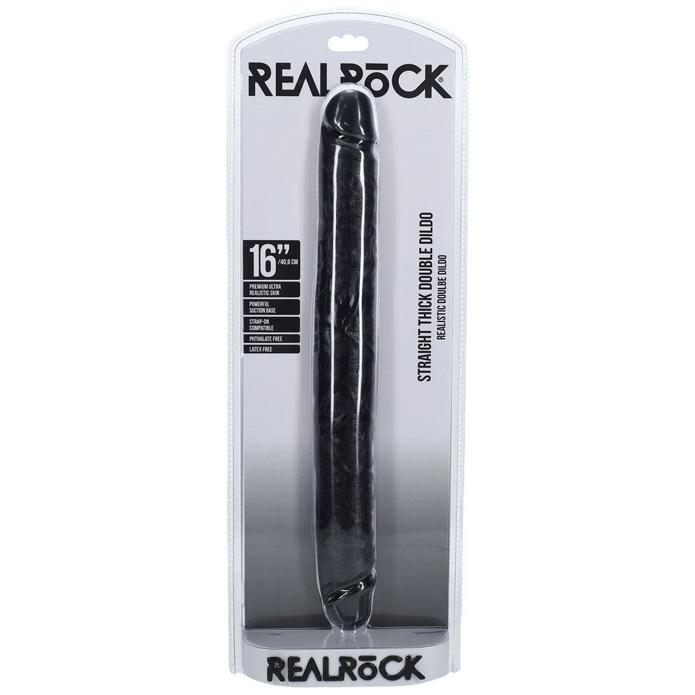 Realrock 40cm Thick Double Dildo Black Black 40 Cm (16'') Thick Double Dong