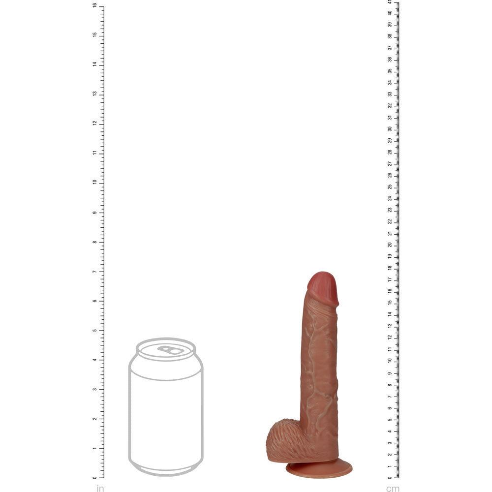 Realrock 18cm Vibrating Cock + Balls Tan Tan 17.8 Cm (7'') Usb Rechargeable Vibrating Dong
