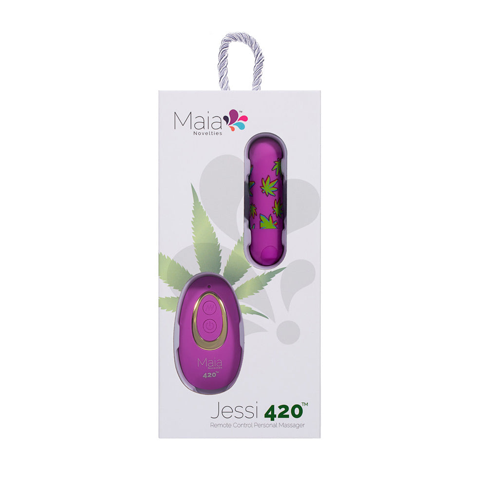Maia Jessi 420 Remote Purple 7.6 Cm Usb Rechargeable Bullet With Wireless Remote
