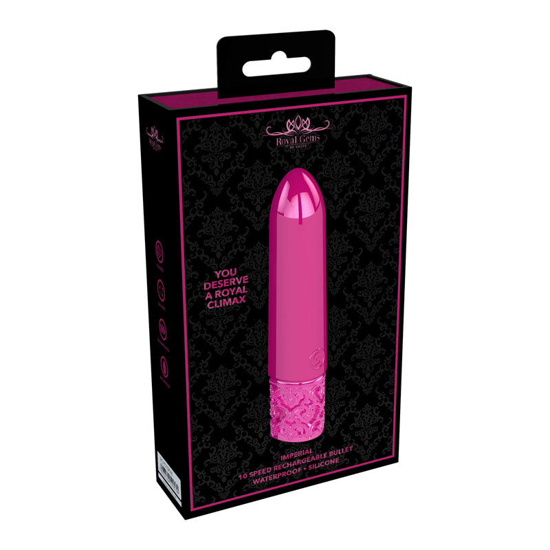 Royal Gems Imperial Silicone Rechargeable Bullet Pink 10 Cm Usb Rechargeable Bullet