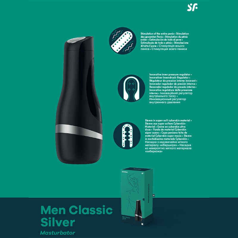 Satisfyer Men Classic Black/Silver Stroker