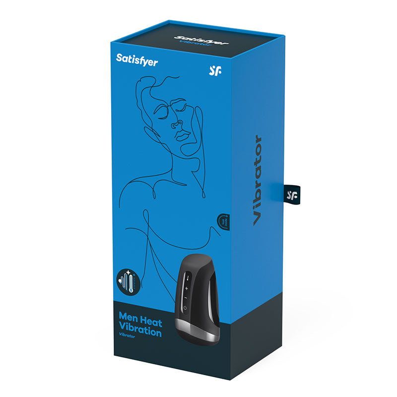 Satisfyer Men Heat Vibration Black Usb Rechargeable Masturbator