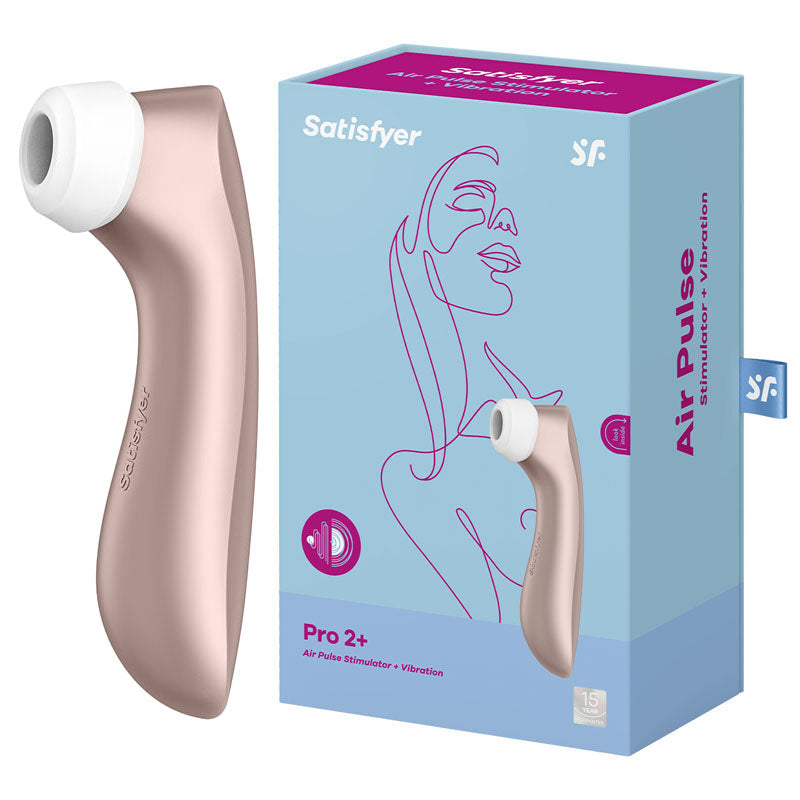 Satisfyer Pro 2+ Rose Gold Rose Gold Touch Free Usb Rechargeable Clitoral Stimulator With Vibration