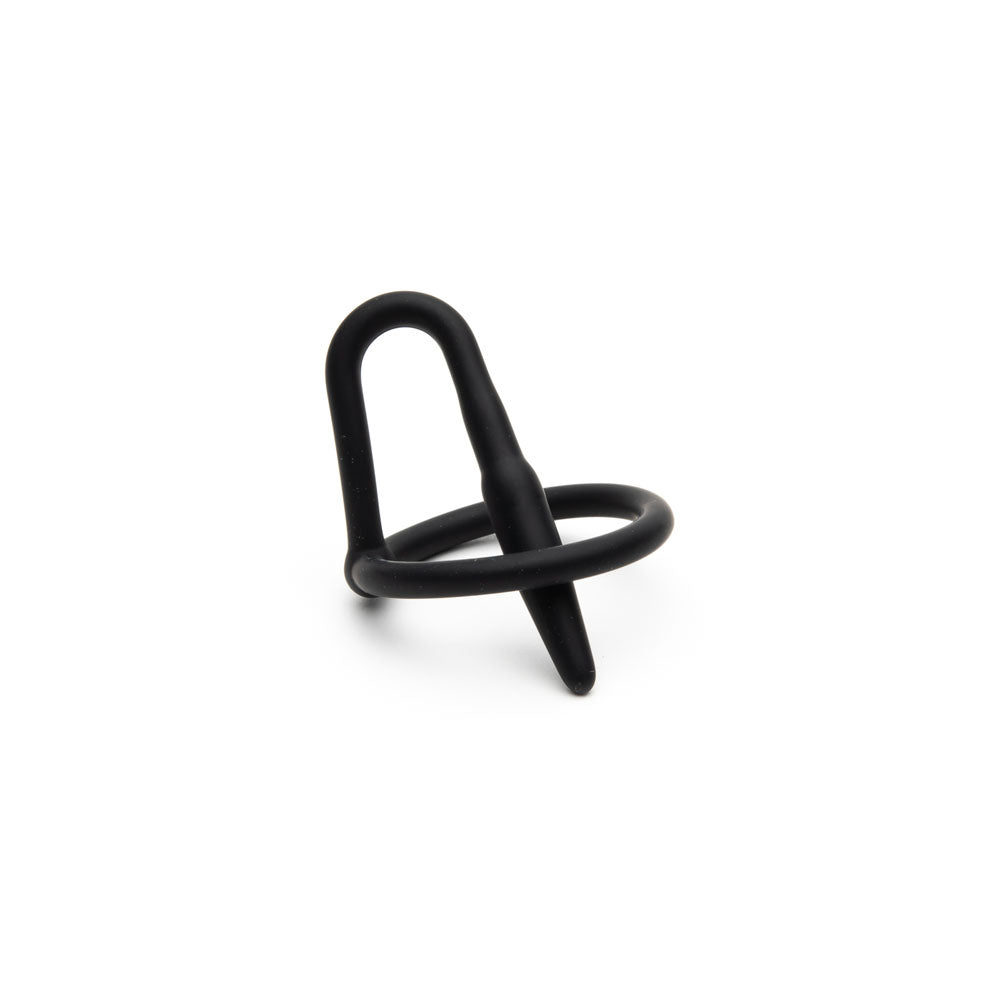 Sport Fucker Cock Plug Black Cock Ring With Urethral Sound