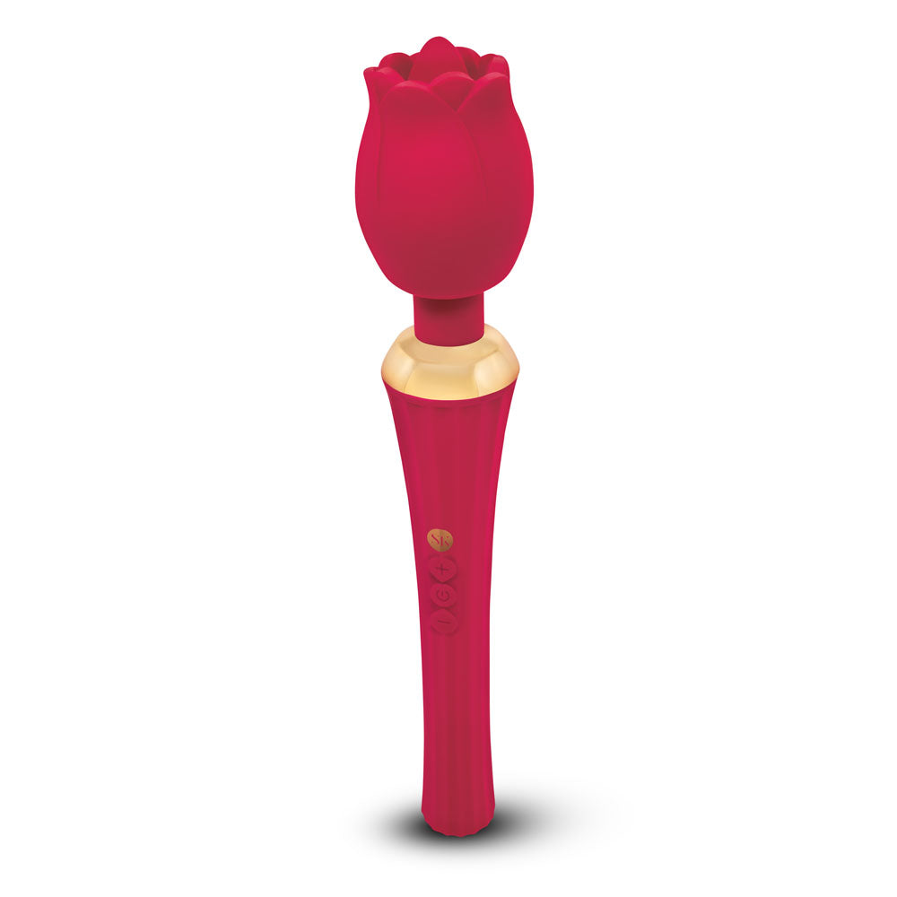 Secret Kisses Rosegasm Rose Wand Rose Red 30.5 Cm Usb Rechargeable Massager Wand