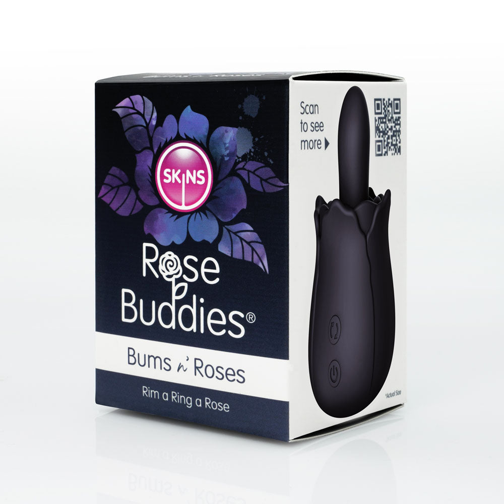 Skins Rose Buddies The Bums N Roses Black Usb Rechargeable Anal Rimming Stimulator