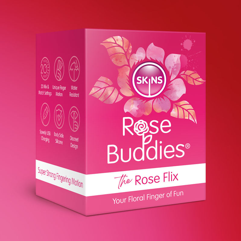 Skins Rose Buddies The Rose Flix Pink Usb Rechargeable Flicking Rose Stimulator
