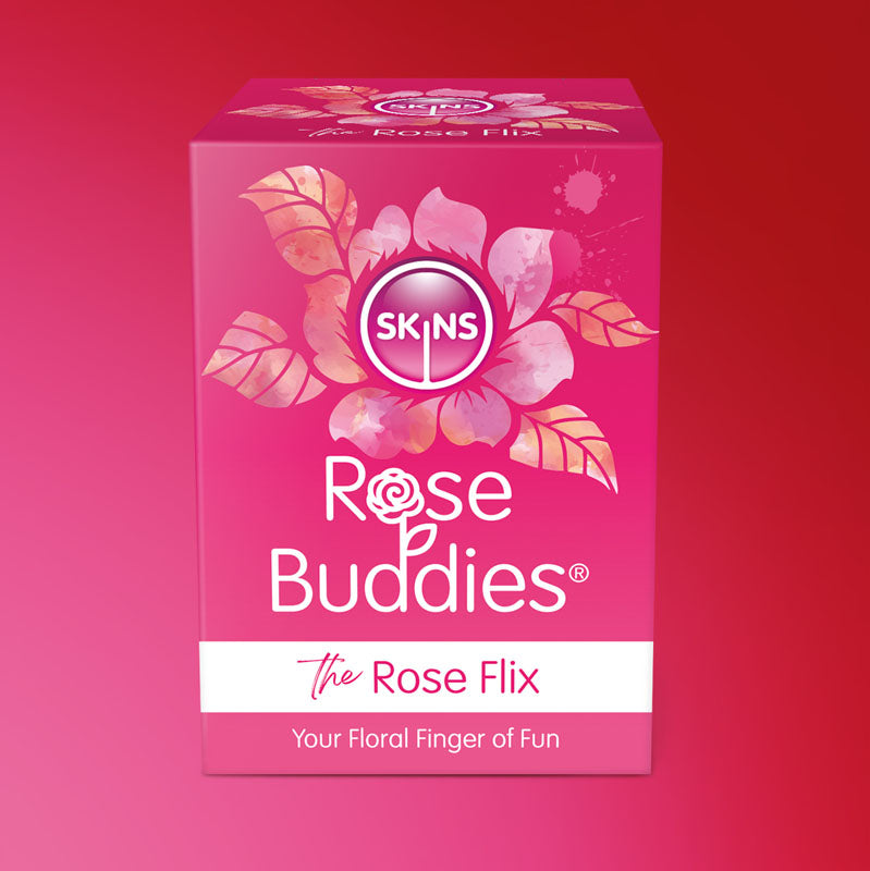 Skins Rose Buddies The Rose Flix Pink Usb Rechargeable Flicking Rose Stimulator