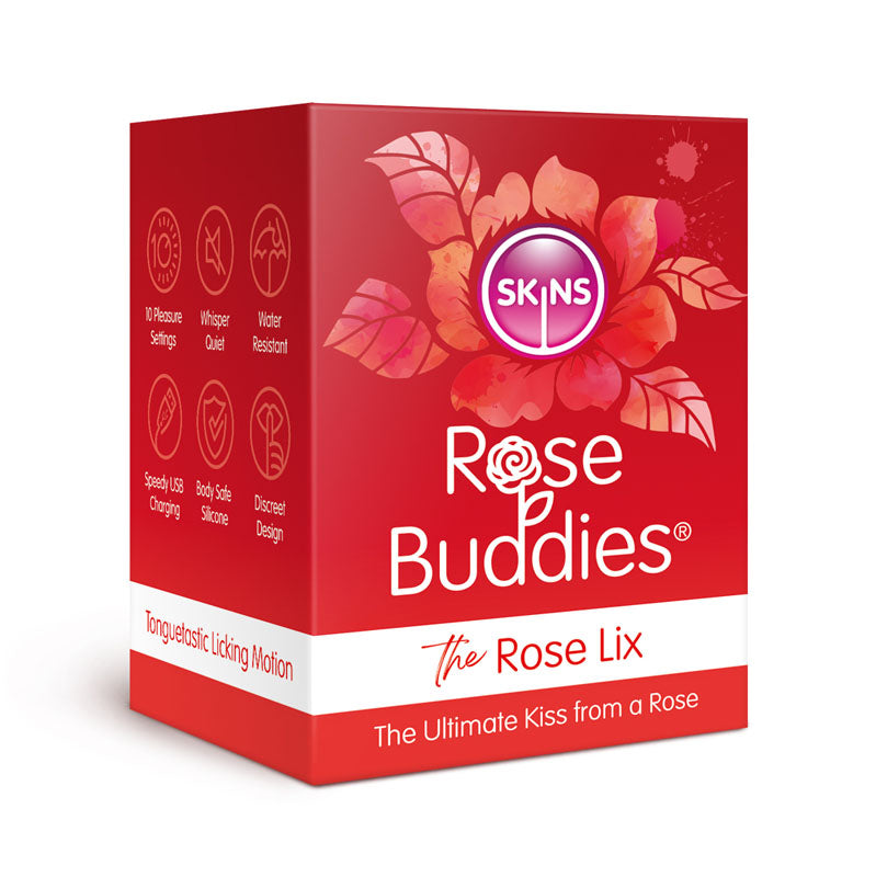Skins Rose Buddies The Rose Lix Red Usb Rechargeable Flicking Rose Stimulator