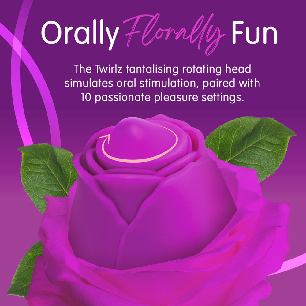 Skins Rose Buddies The Rose Twirlz Purple Usb Rechargeable Twirling Rose Stimulator