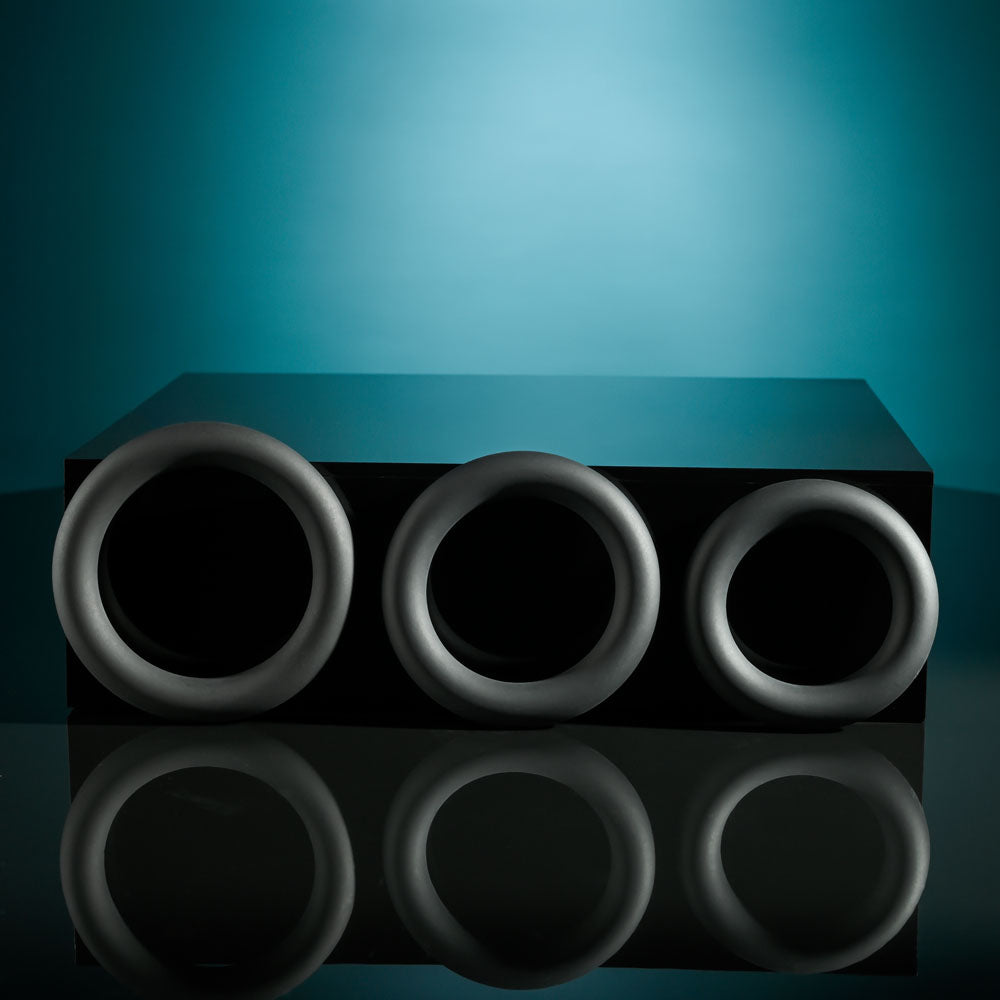 Selopa 3 Ring Circus Black Cock Rings Set Of 3 Sizes