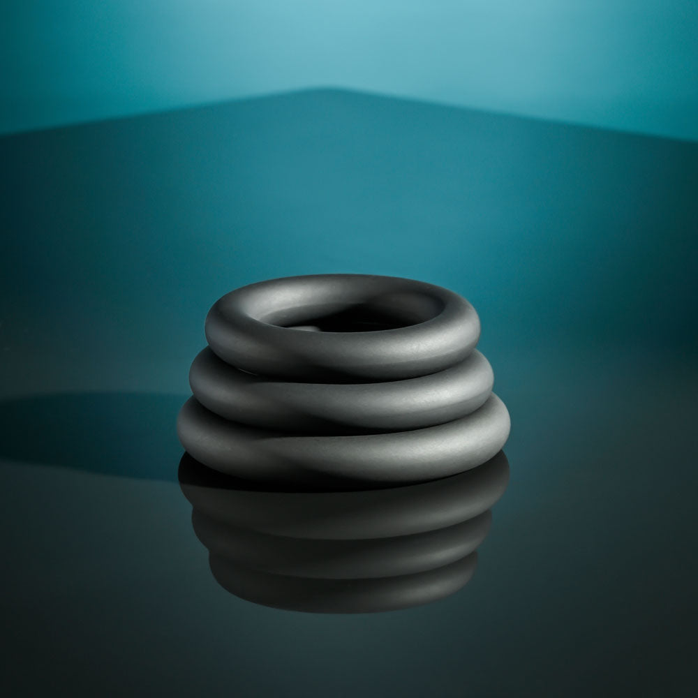 Selopa 3 Ring Circus Black Cock Rings Set Of 3 Sizes