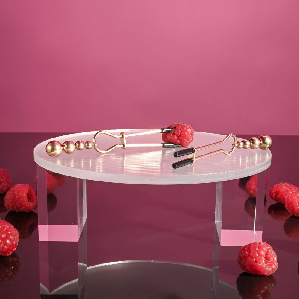 Selopa Beaded Nipple Clamps Rose Gold Rose Gold Nipple Clamps Set Of 2