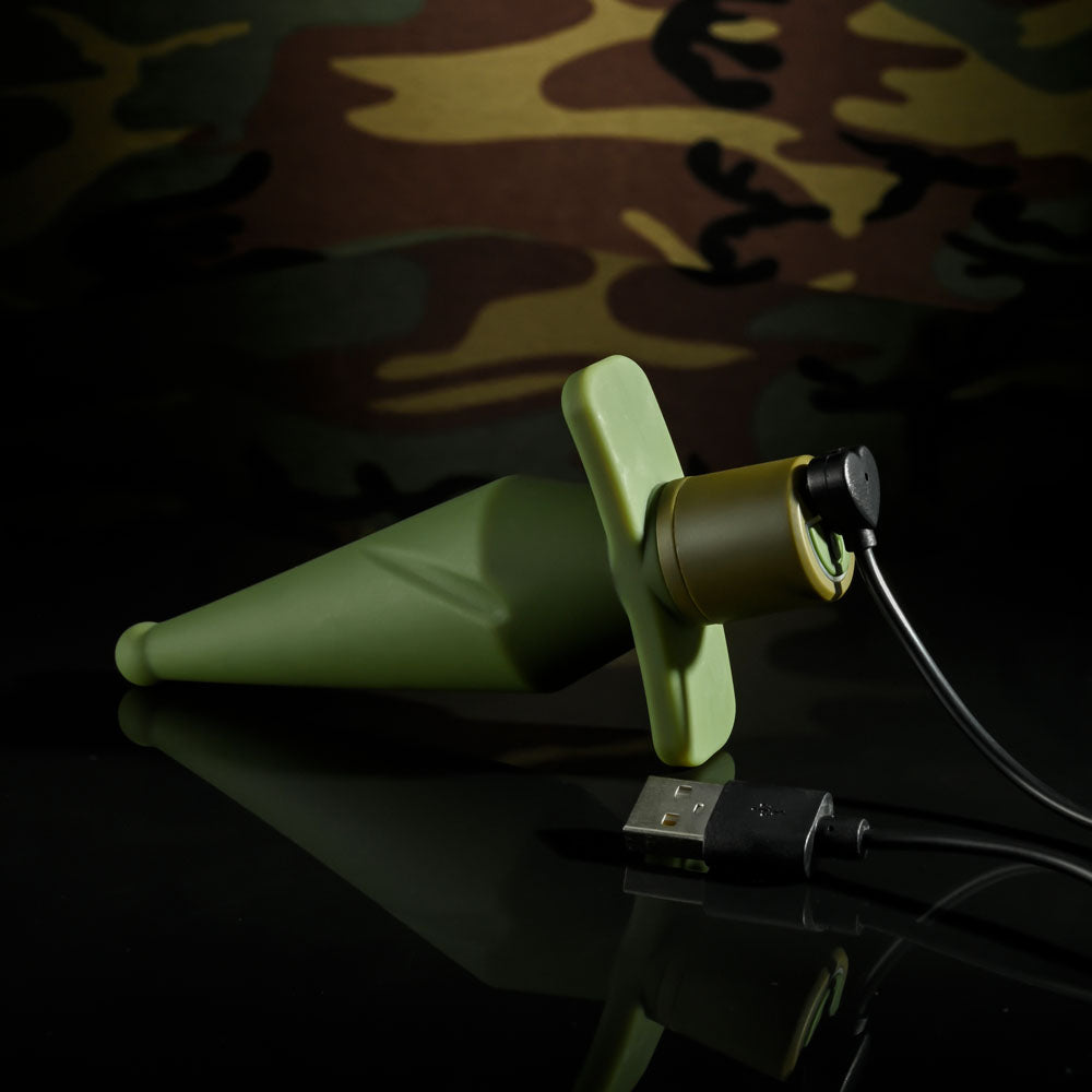 Selopa The Private Green 13 Cm Usb Rechargeable Vibrating Butt Plug