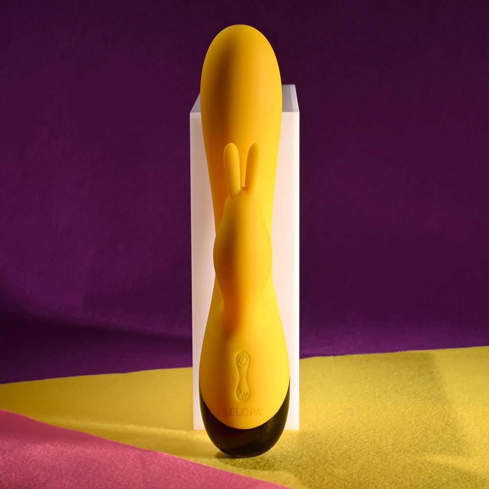 Selopa Buzzz Bunny Yellow 19.7 Cm Usb Rechargeable Rabbit Vibrator