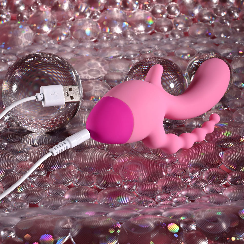 Selopa Game On Pink Usb Rechargeable Mini Triple Stimulator
