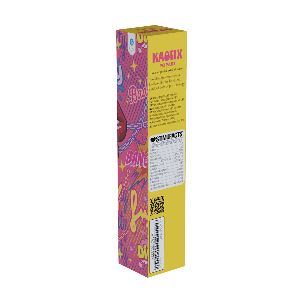 S Line Kaotix Pop Art Pink 17.8 Cm Usb Rechargeable Vibrator