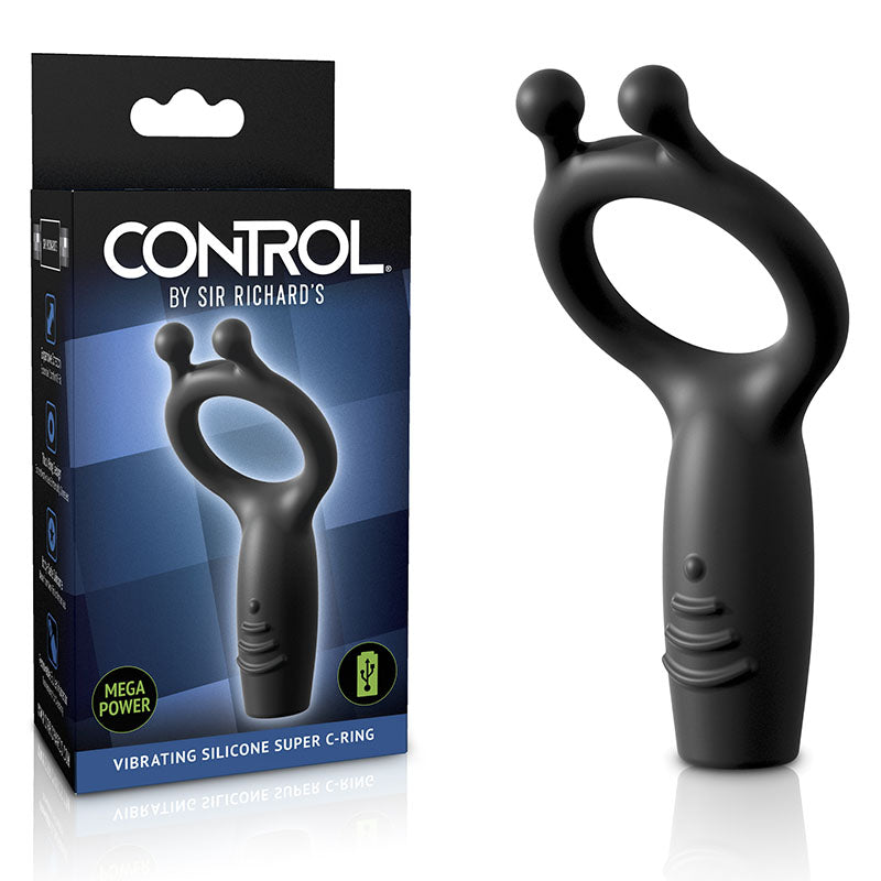 Sir Richards Vibrating Silicone Super C Ring Grey Usb Rechargeable Vibrating Cock Ring
