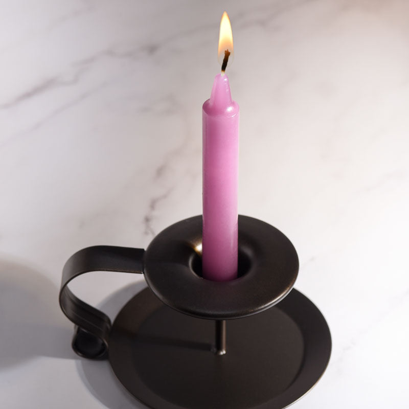 La Cire Drip Pillar Candles Violet Violet Drip Candles Set Of 3
