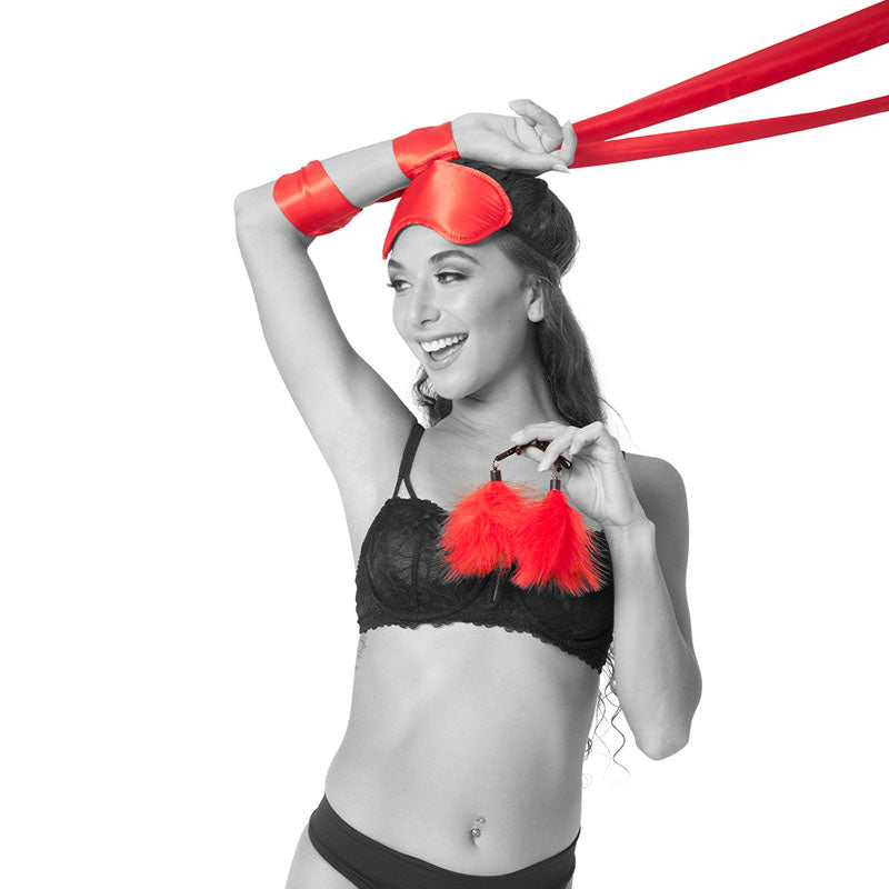 Sex & Mischief Amor Bondage Beginner Kit Red 5 Piece Set