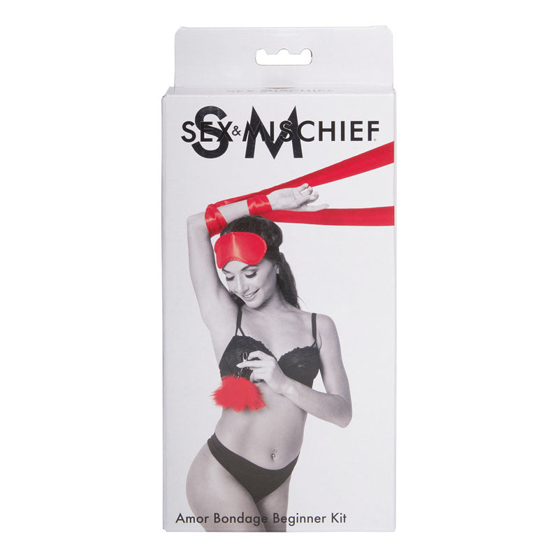 Sex & Mischief Amor Bondage Beginner Kit Red 5 Piece Set