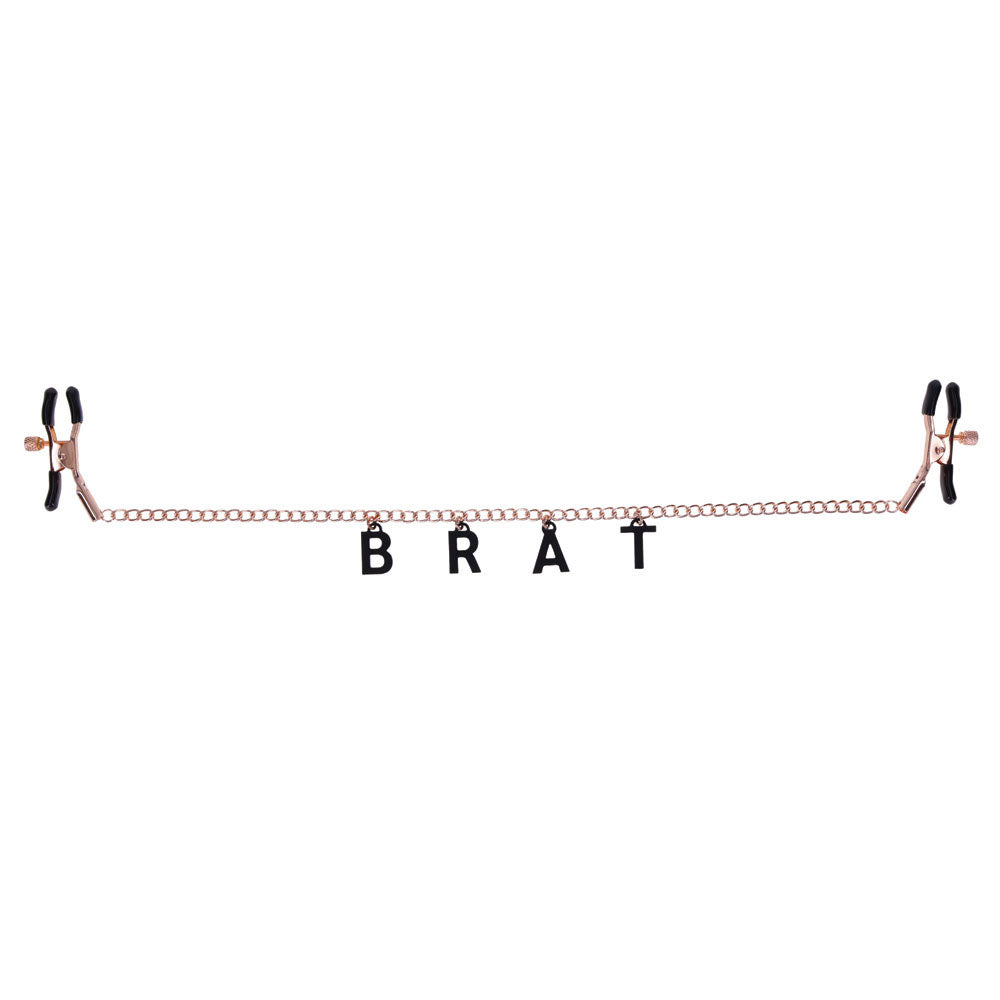 Sex & Mischief Brat Charmed Nipple Clamps Rose Gold Nipple Clamps With 45 Cm Chain