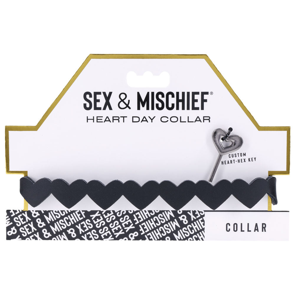 Sex & Mischief Heart Day Collar Black Collar