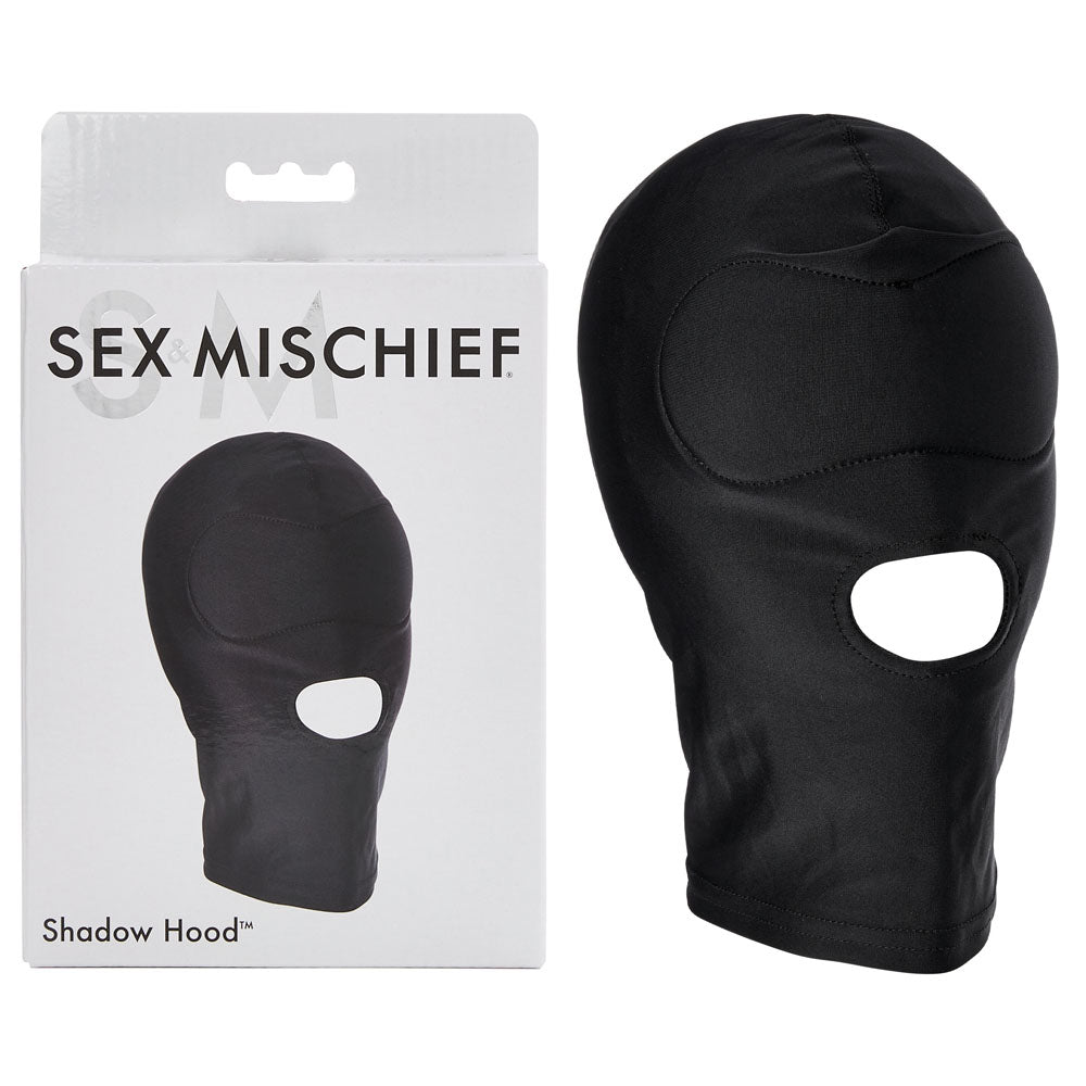 Sex & Mischief Shadow Hood Black Hood With Mouth Opening